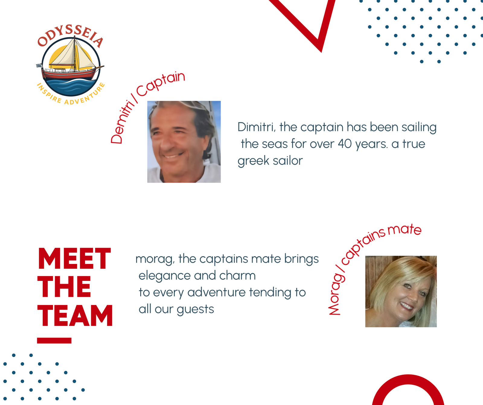 Captain Dimitri and Morag — Odysseia Inspire Crew